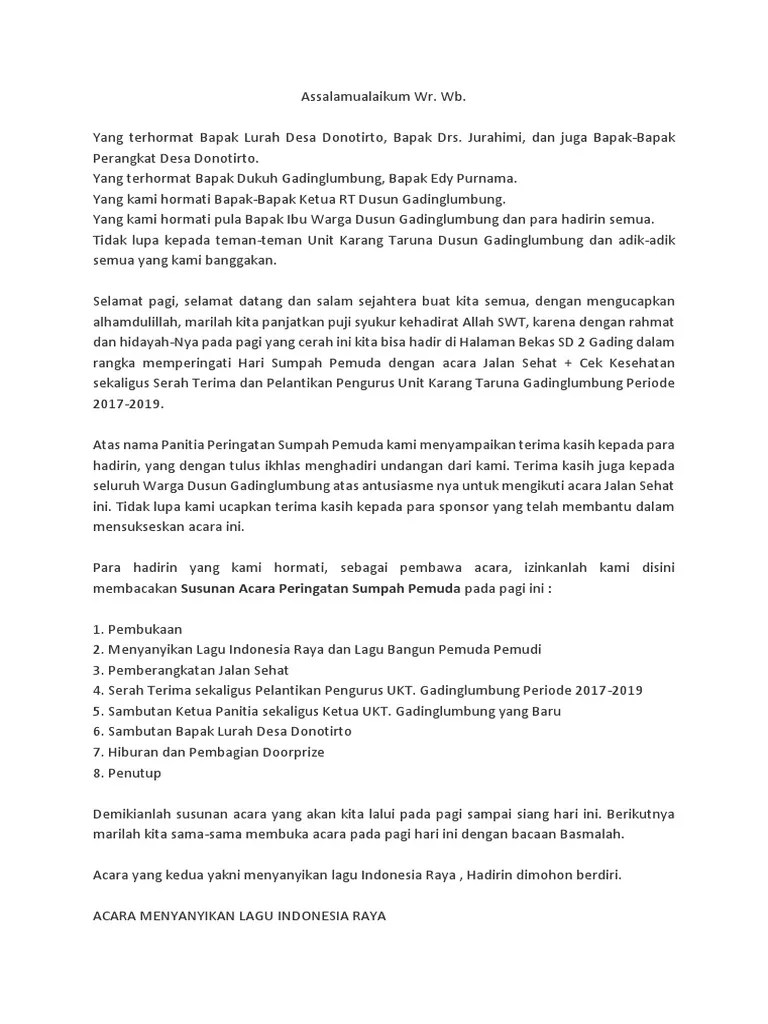 Kumpulan Contoh Susunan Acara Purna Tugas - Kumpulan Contoh Teks MC