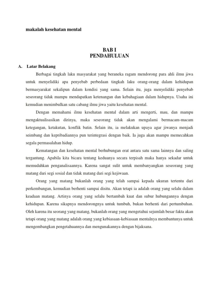 Makalah Kesehatan Mental | PDF