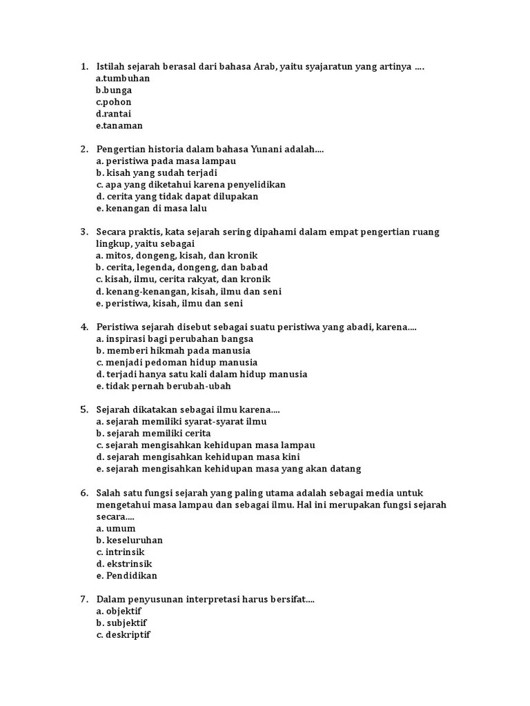 Secara Etimologi Sejarah Berasal Dari Kata Syajaratun (Bahasa Arab) Yang -  Safekey