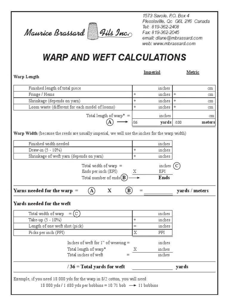 Warp Weft Calc | Weaving | Clothing