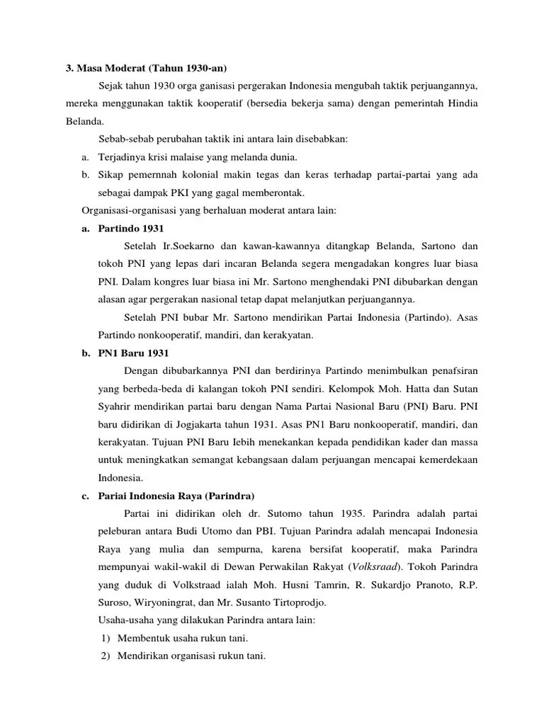 Masa Moderat Tahun 1930