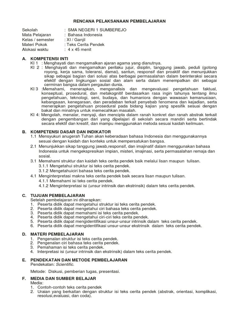 Isi Struktur Komplikasi Pada Teks Cerita Pendek