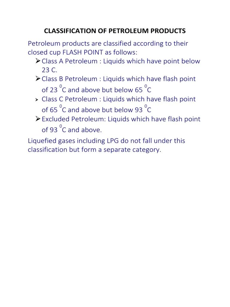 Classification of Petroleum Products PDF