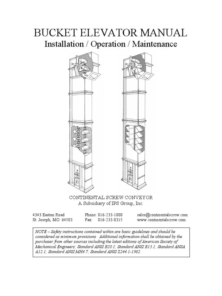 Bucket Elevator Manual Belt (Mechanical) Elevator
