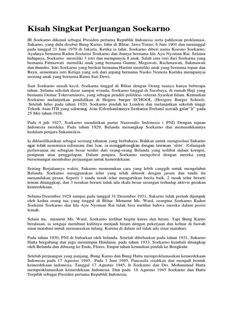 Kisah Singkat Perjuangan Soekarno | PDF