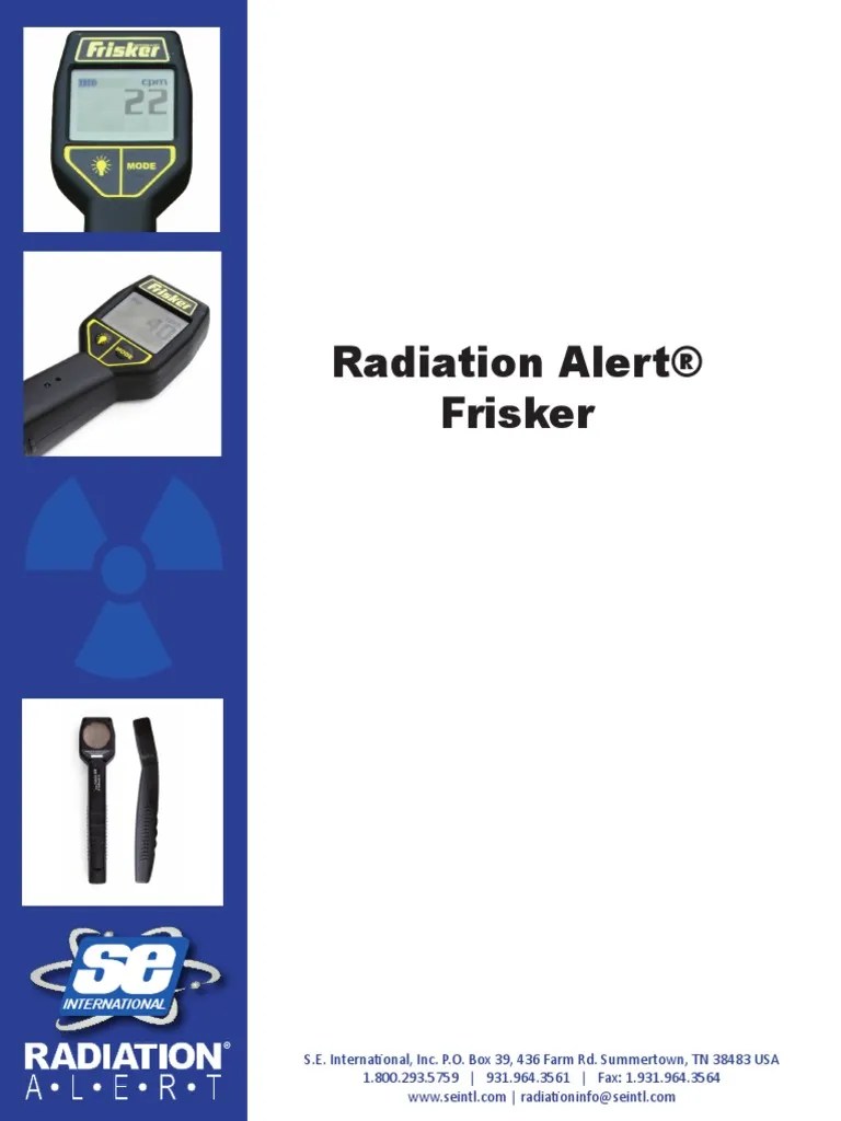 Radiation Frisker Operation Manual English Gamma Ray Radionuclide