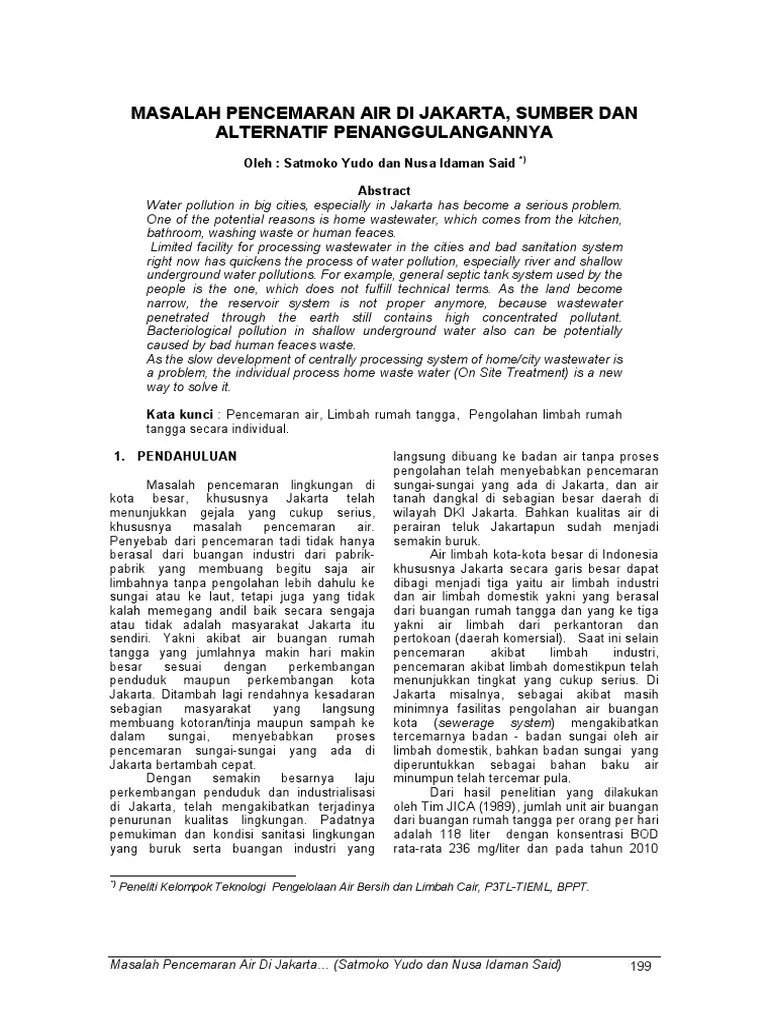 Jurnal Pengolahan Air Limbah Rumah Tangga Sekitar Rumah
