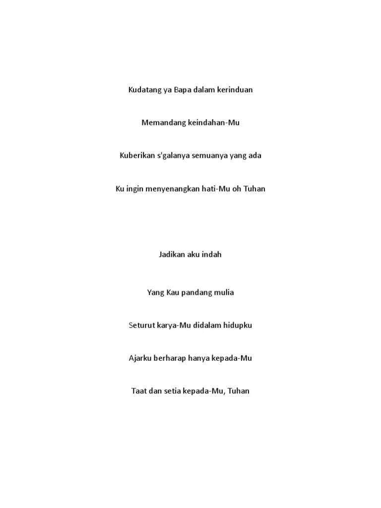 Kudatang Ya Bapa Dalam Kerinduan | PDF