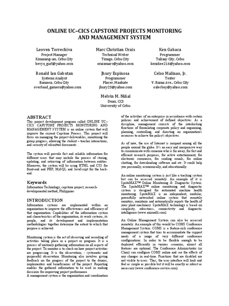 Capstone Project Monitoring Databases Surveillance