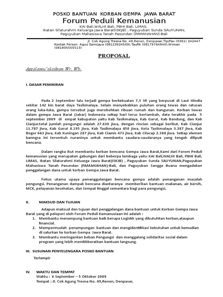 Contoh Surat Bantuan Dana Bencana Contoh Surat Terbaru 2020