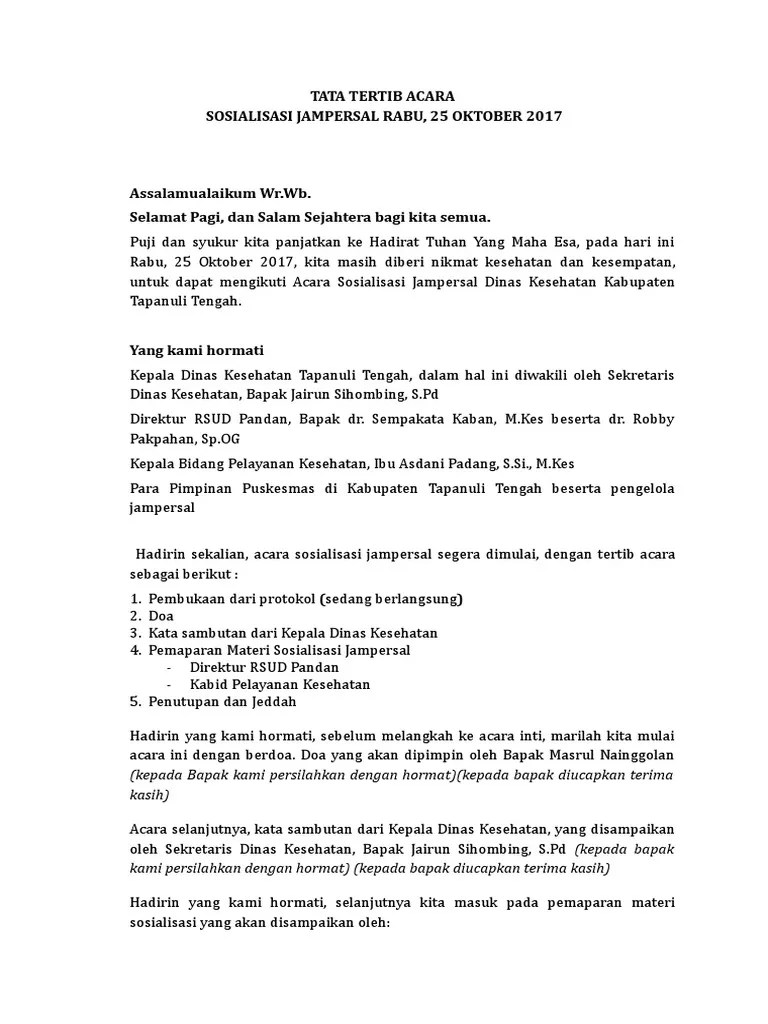 Tata Tertib Acara Sosialisasi | PDF