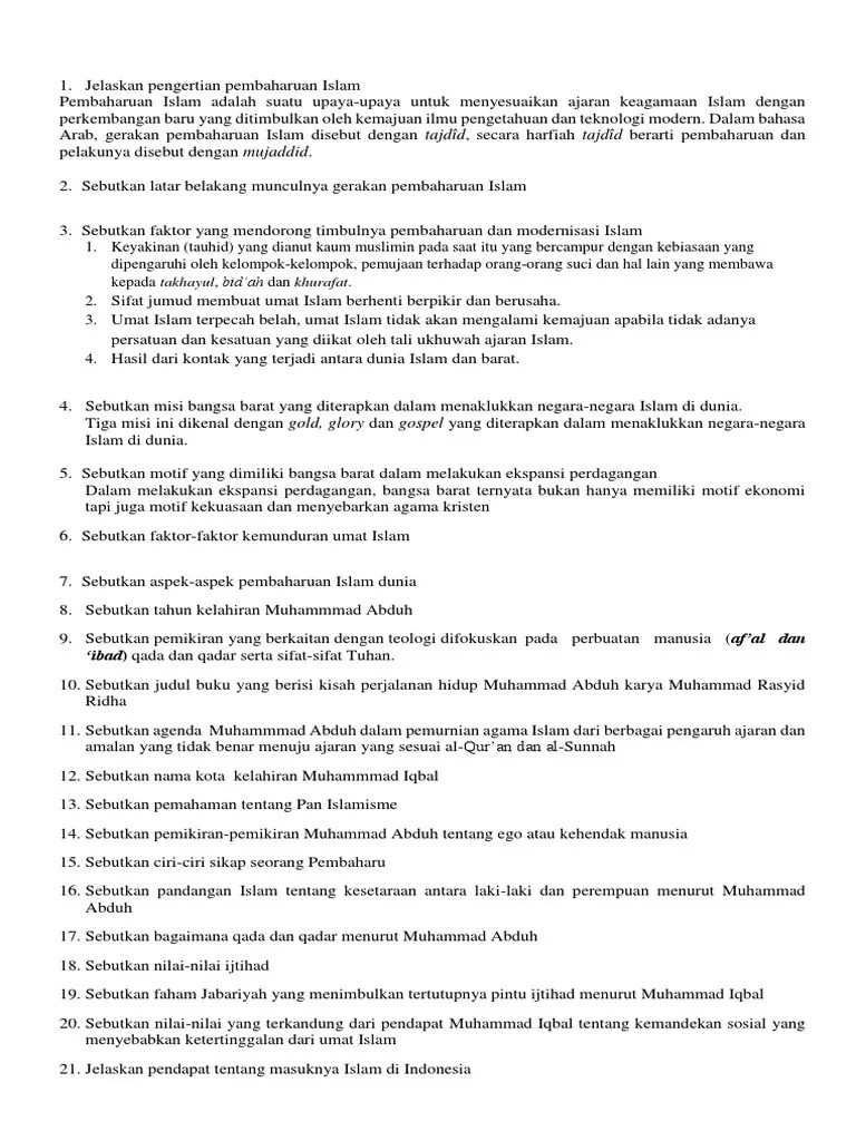 Jelaskan Pengertian Pembaharuan Islam | PDF