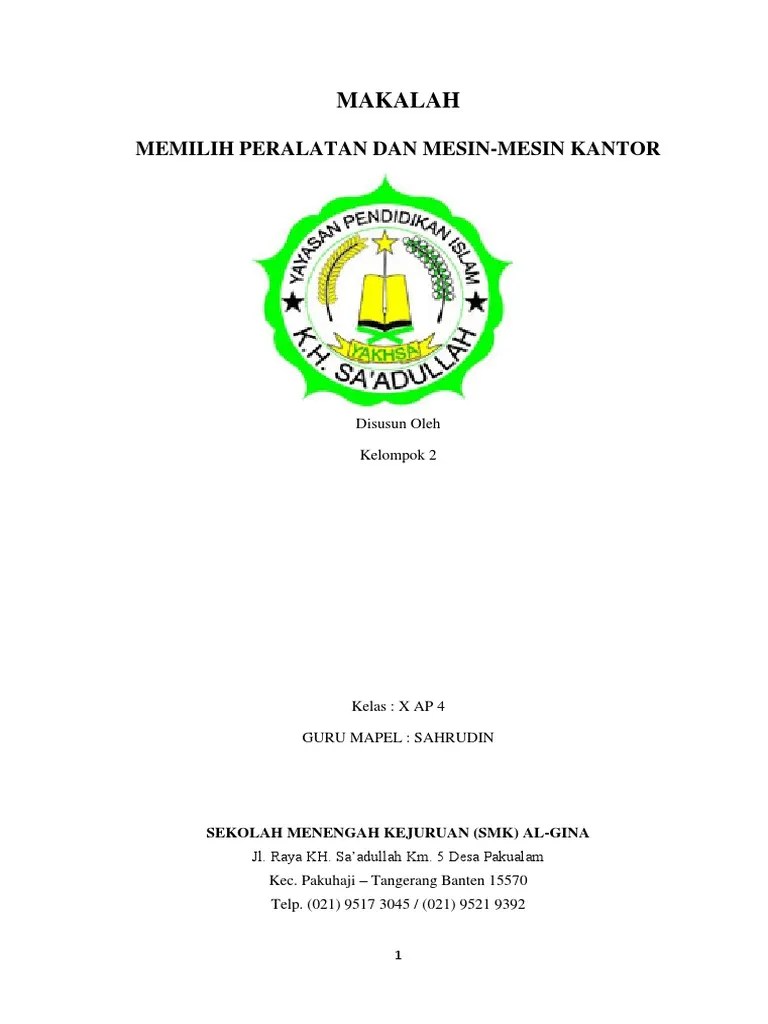 Makalah Peralatan Dan Mesin Kantor | PDF