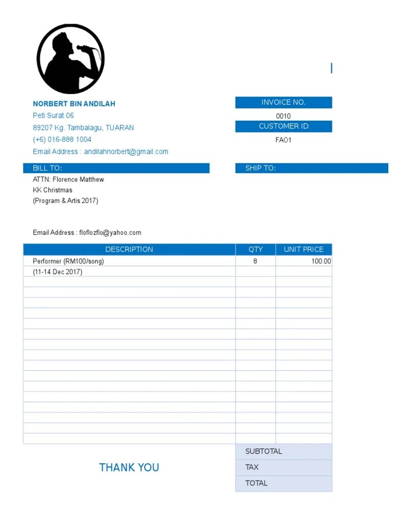 Billing Invoice Template PDF Invoice Business Documents