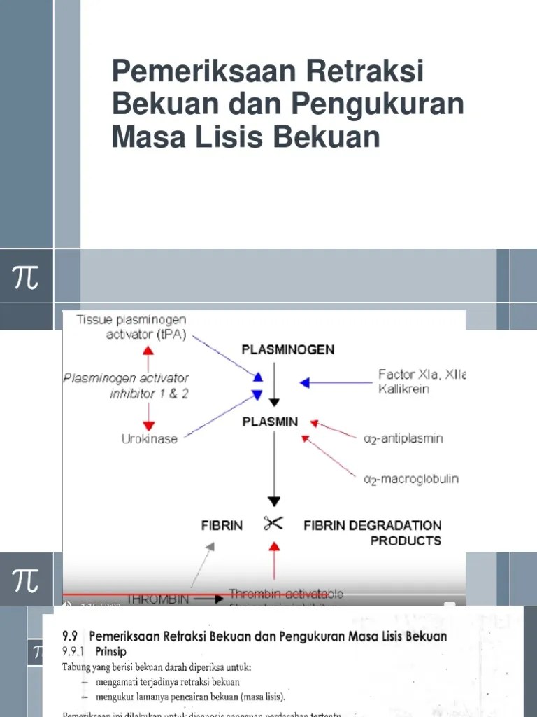 Pemeriksaan Retraksi Bekuan Dan Pengukuran Masa Lisis Bekuan | PDF |  Coagulation | Platelet