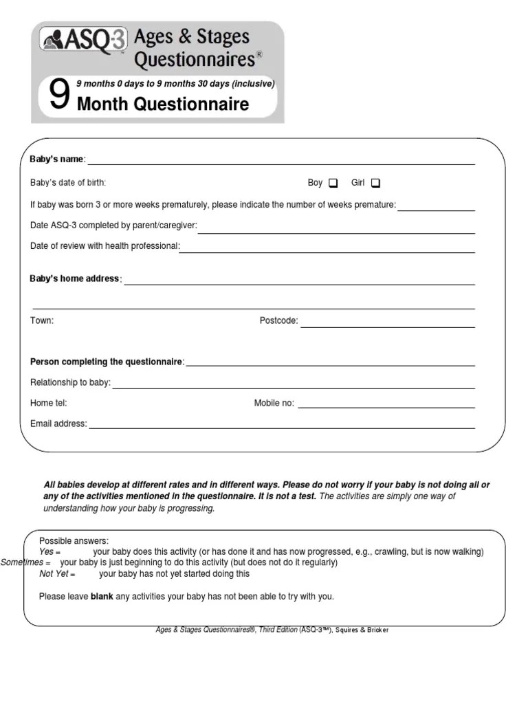 9 month asq3 2 Hearing Loss