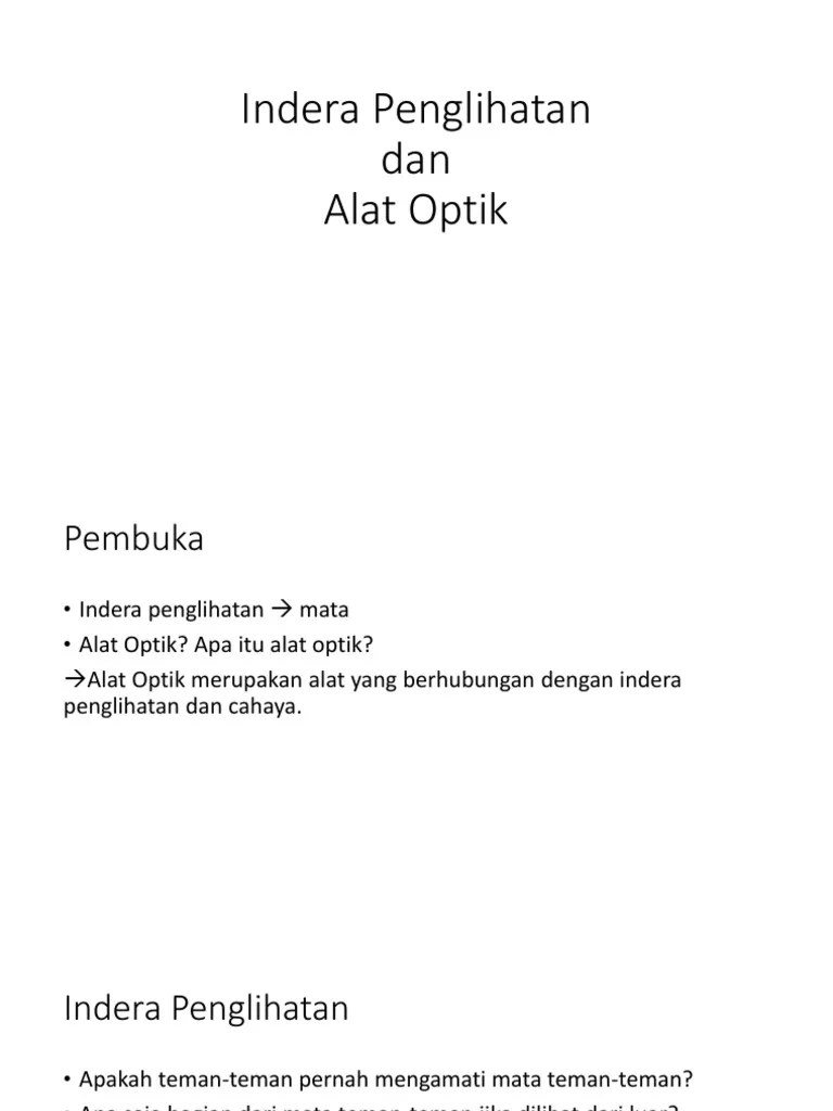 PPT Indera Penglihatan Dan Alat Optik