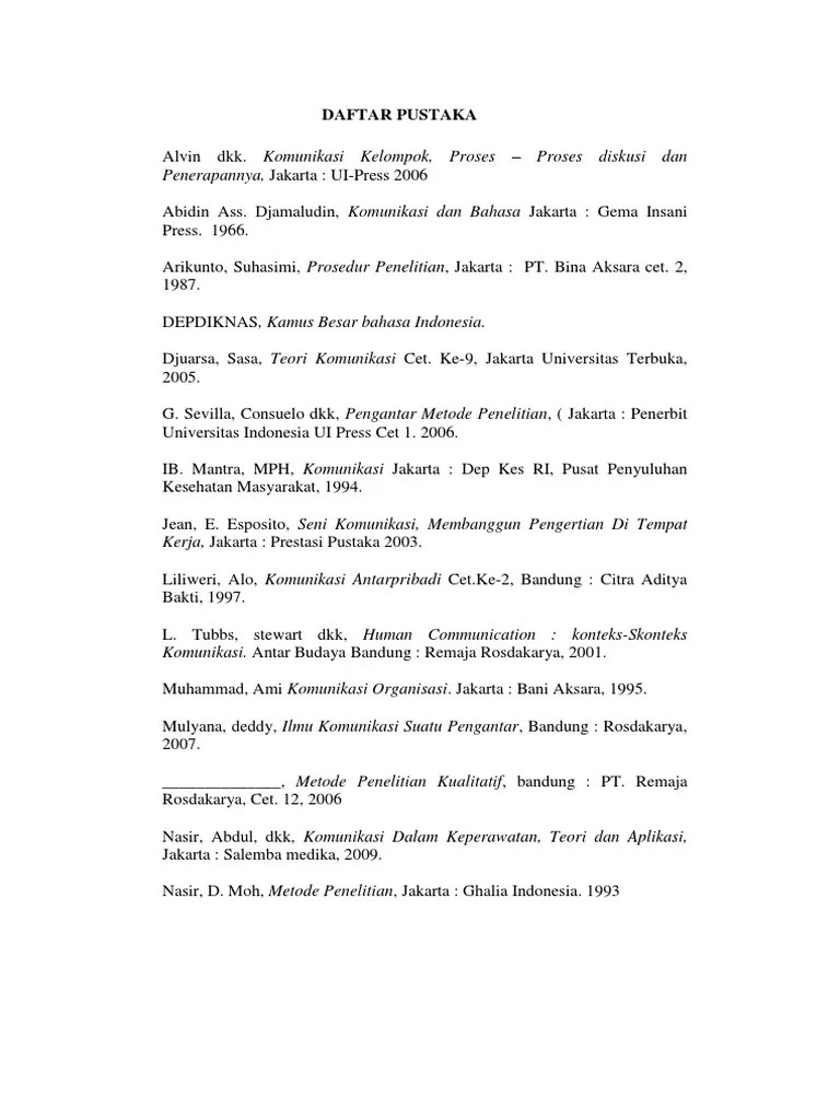 Daftar Pustaka Kamus Besar Bahasa Indonesia 2001 - Daftar Ini