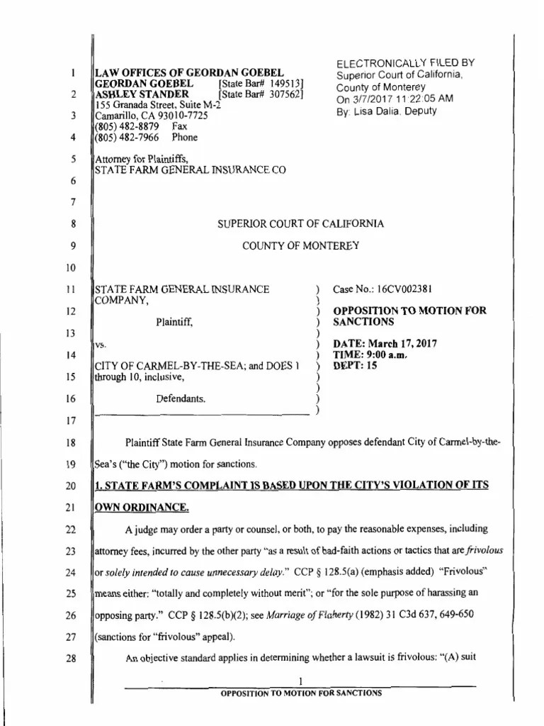 16cv002381 Opposition to Motion for Sanctions 372017 Lawsuit