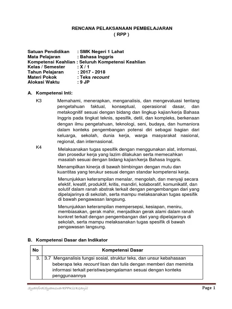 6. Contoh Rpp k 13 Revisi 2017 Kls x