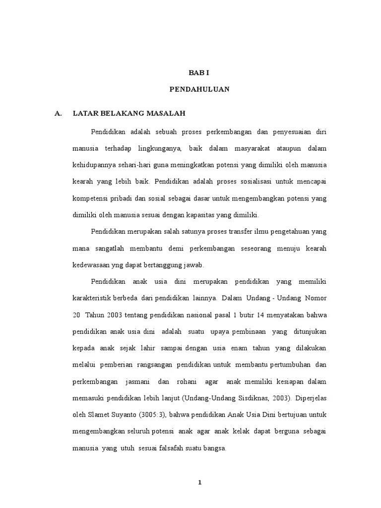 Contoh Proposal Pendidikan PAUD | PDF