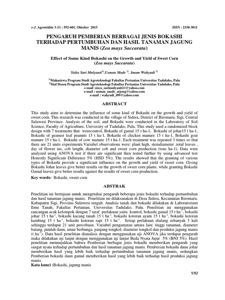 Jurnal Budidaya Tanaman Jagung Manis Pdf Berbagi Tanam