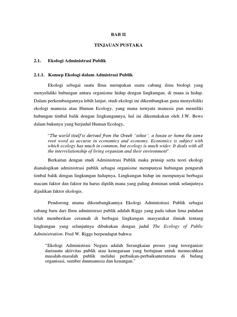 Konsep Ekologi Administrasi Publik | PDF