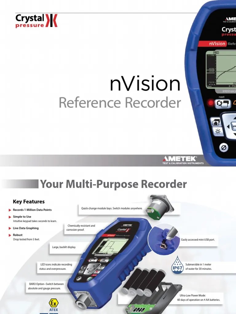 Registrador Digital Nvision CrystalAmetek Calibration Portable
