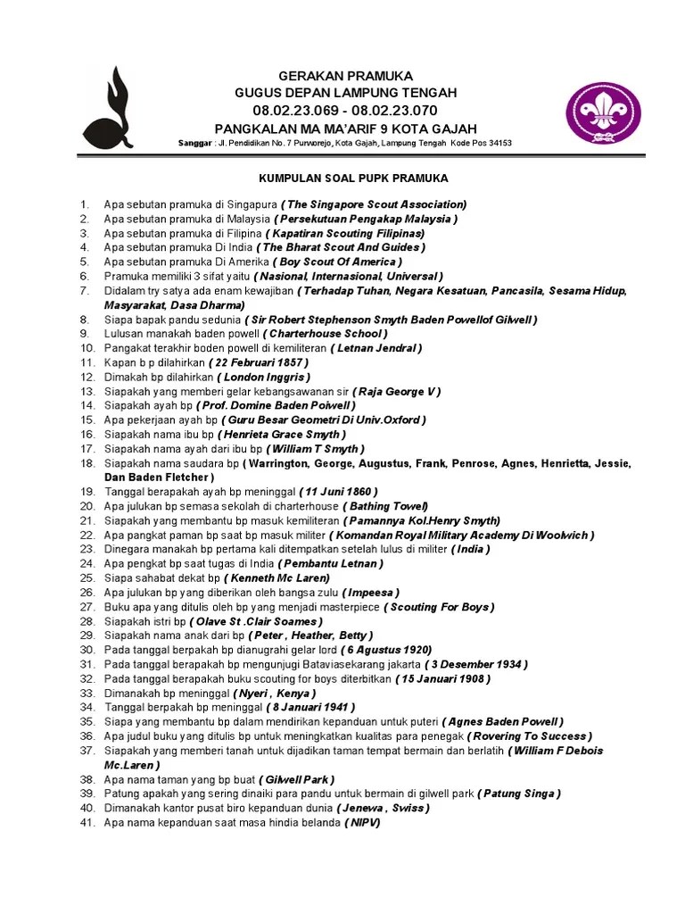Pupk Pramuka - Blog Materi Pramuka