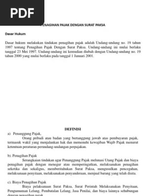 Penagihan Pajak Dengan Surat Paksa | PDF