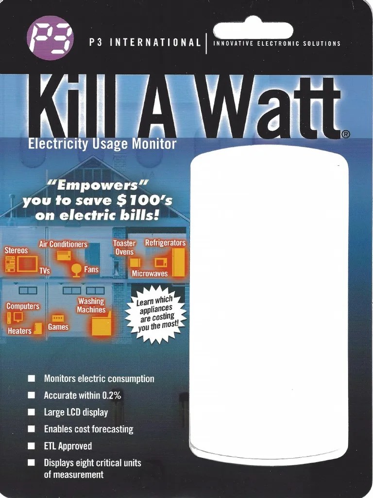 P4400 Kill-a-Watt Meter Packaging and Manual | PDF | Kilowatt Hour