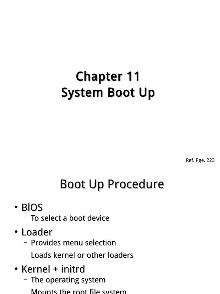 System Boot Up PDF Computer Architecture Operating System Technology