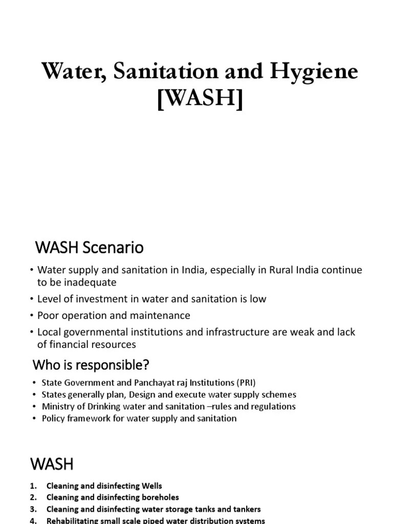 Water, Sanitation and Hygiene (WASH) PDF