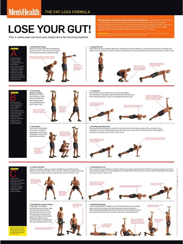 Mens Health Fat Burn Workout PDF Recreation Physical Exercise