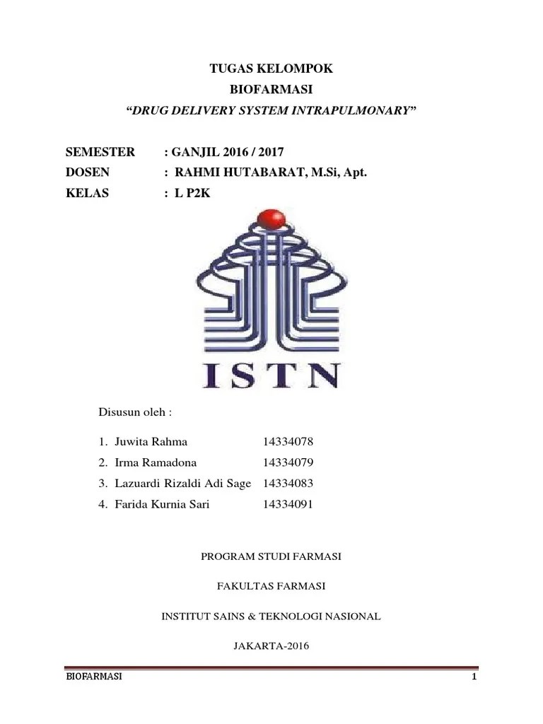 Makalah Biofarmasi Dds Pulmonary Kelompok 9 p2k | PDF