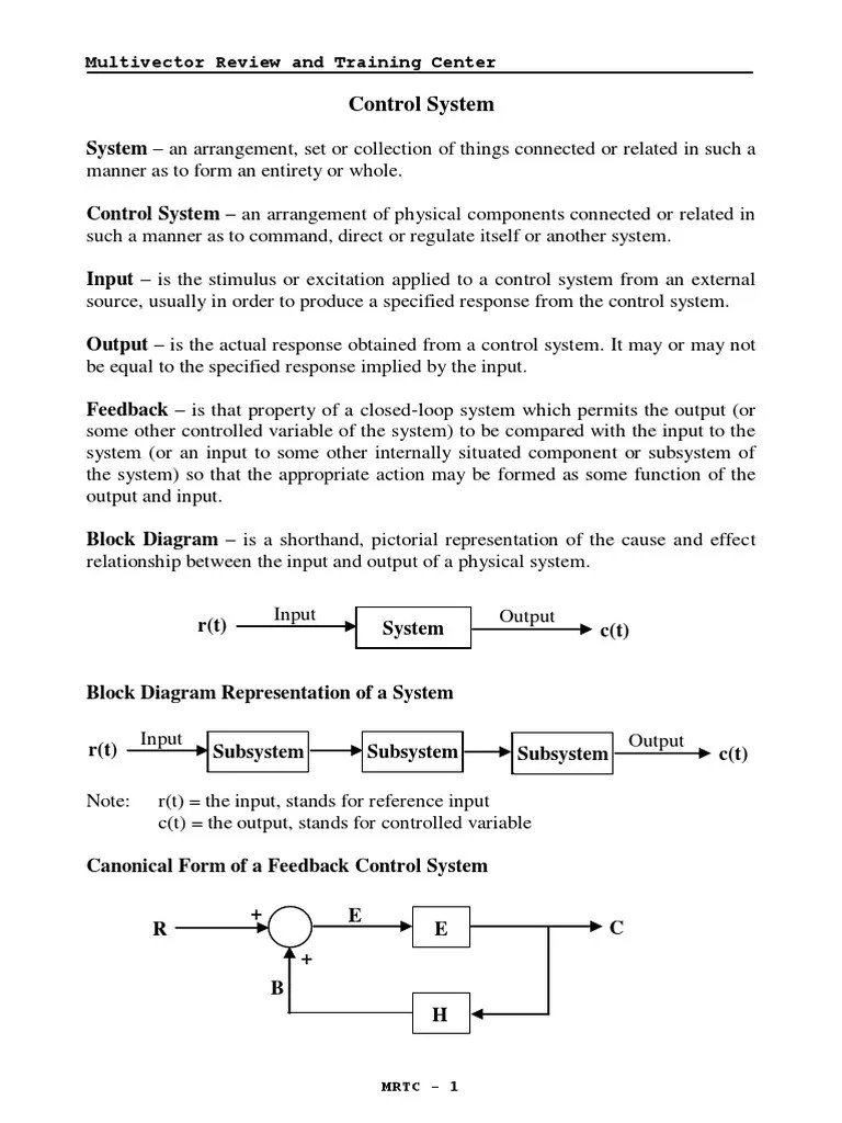 Control System Multivector Review and Training Center PDF Control