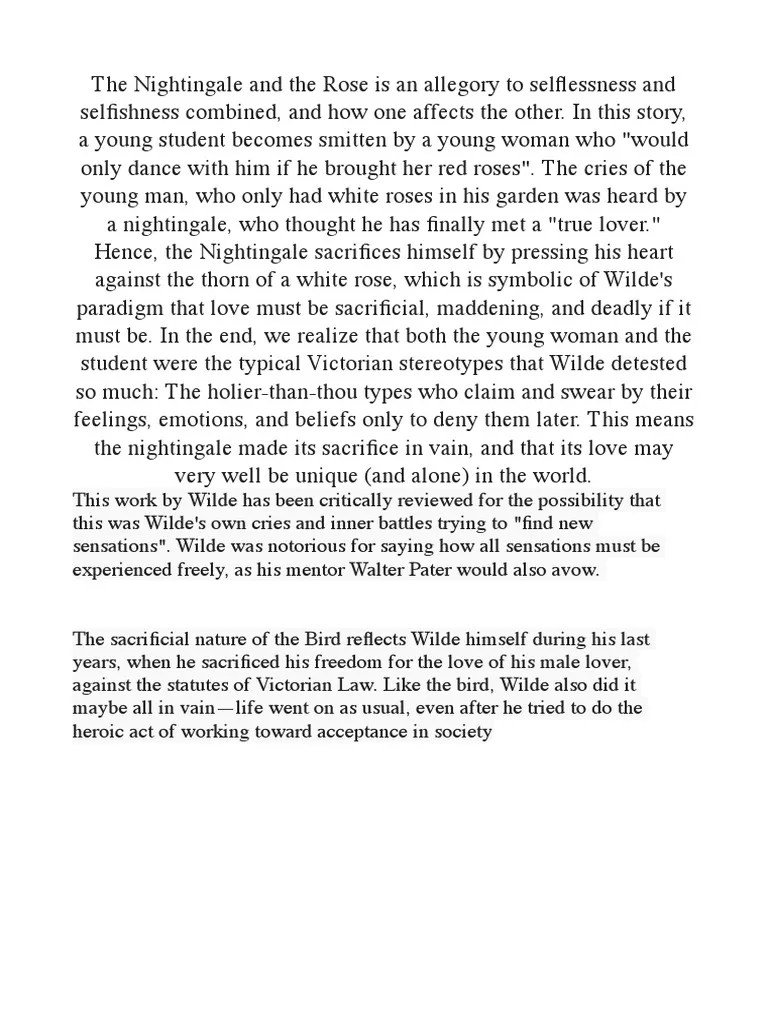 The Nightingale And The Rose