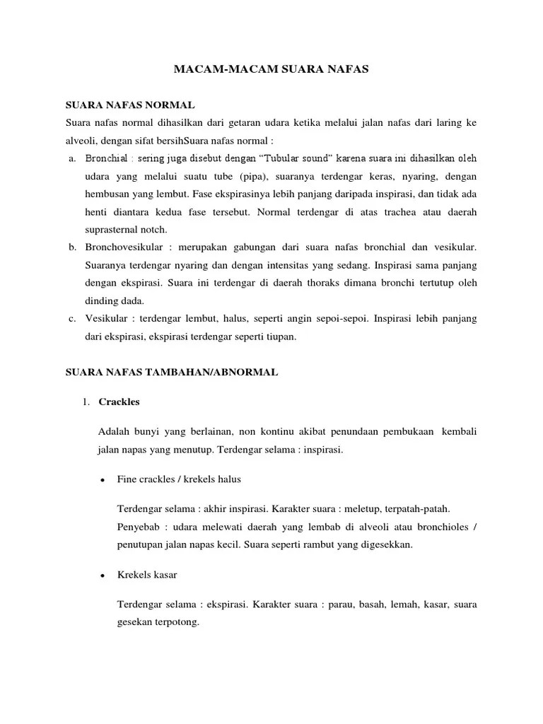 Macam Suara Napas | PDF