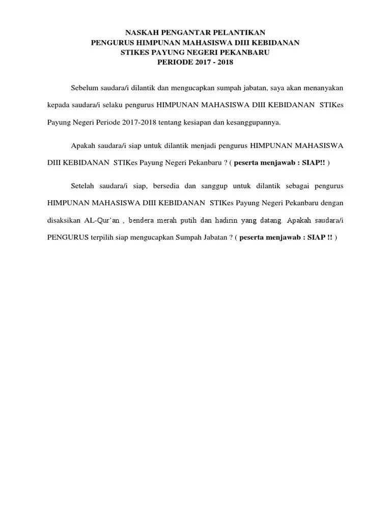 Naskah Pelantikan Dan Sumpah Jabatan | PDF