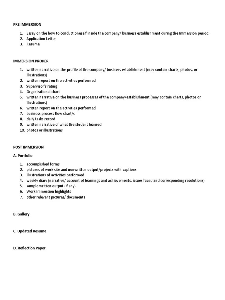 Work Immersion Portfolio