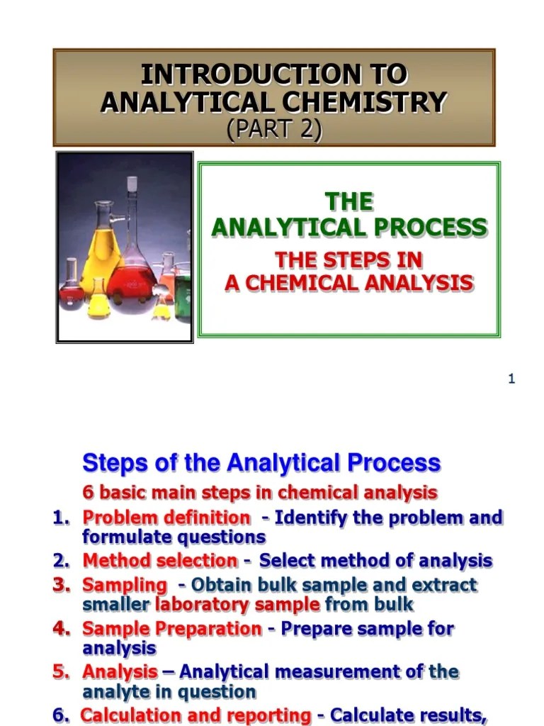 Topic 1.2 Analytical Process Analytical Chemistry Chromatography