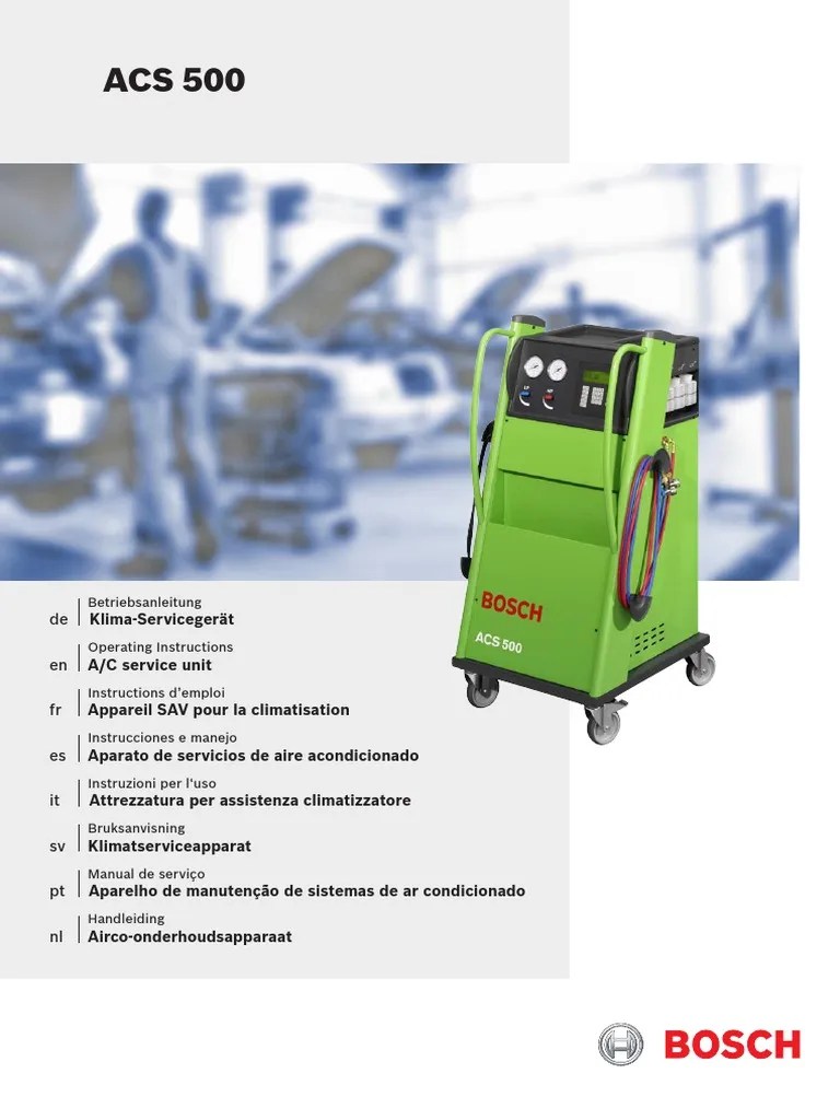 Bosch ACS 500 Operating Instructions Legal Liability Gases