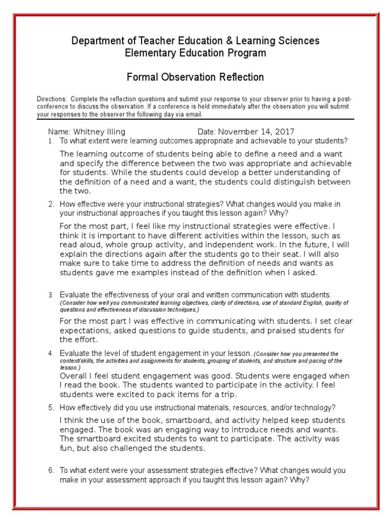 Social Studies Reflection Classroom Management Educational Psychology