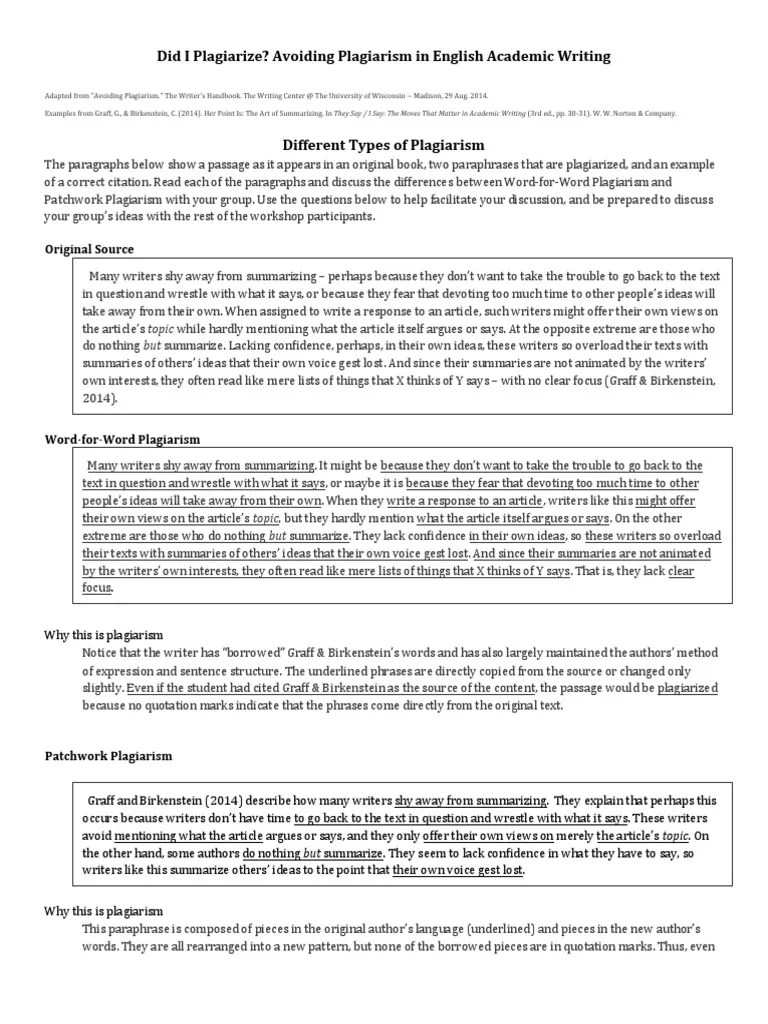 4. Types of Plagiarism Examples.pdf Plagiarism Cognitive Science