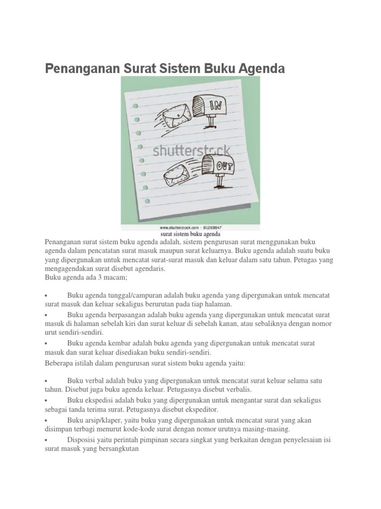 Penanganan Surat Masuk Sistem Buku Agenda – Berbagai Buku