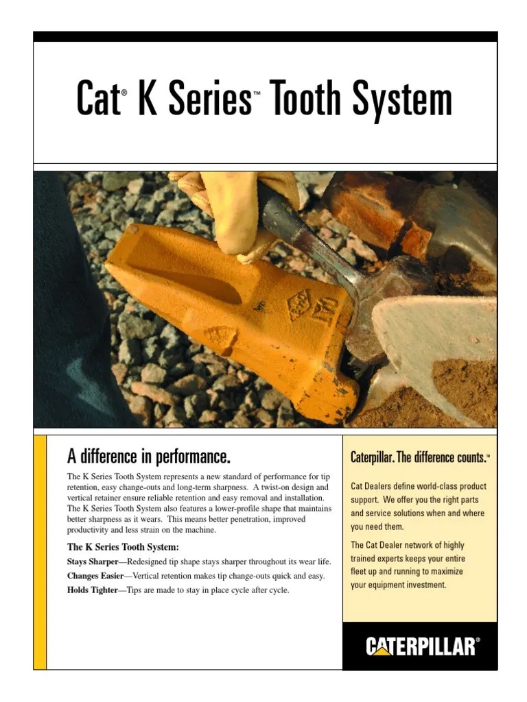 CAT K Series Tooth System PDF PDF Manufactured Goods Equipment