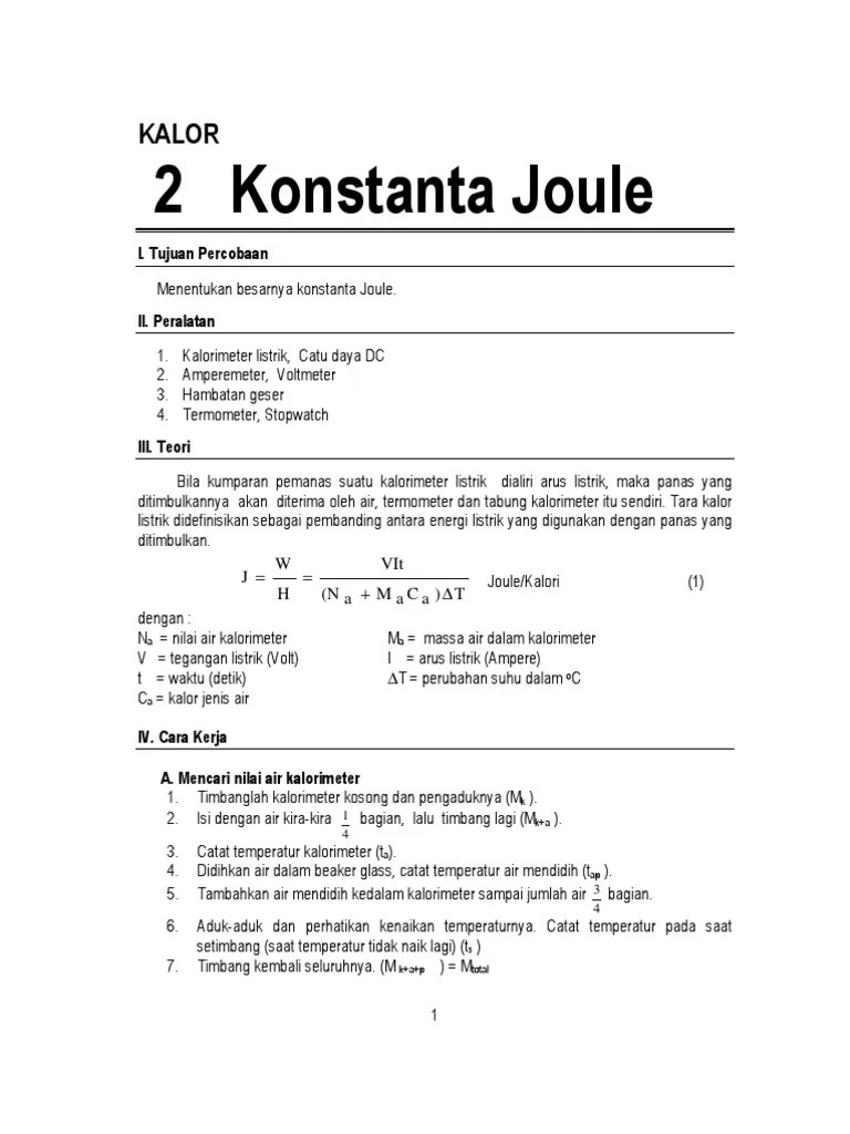 k2. Konstanta Joule