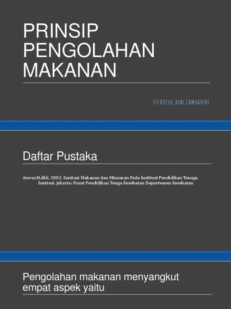 Prinsip Pengolahan Makanan | PDF