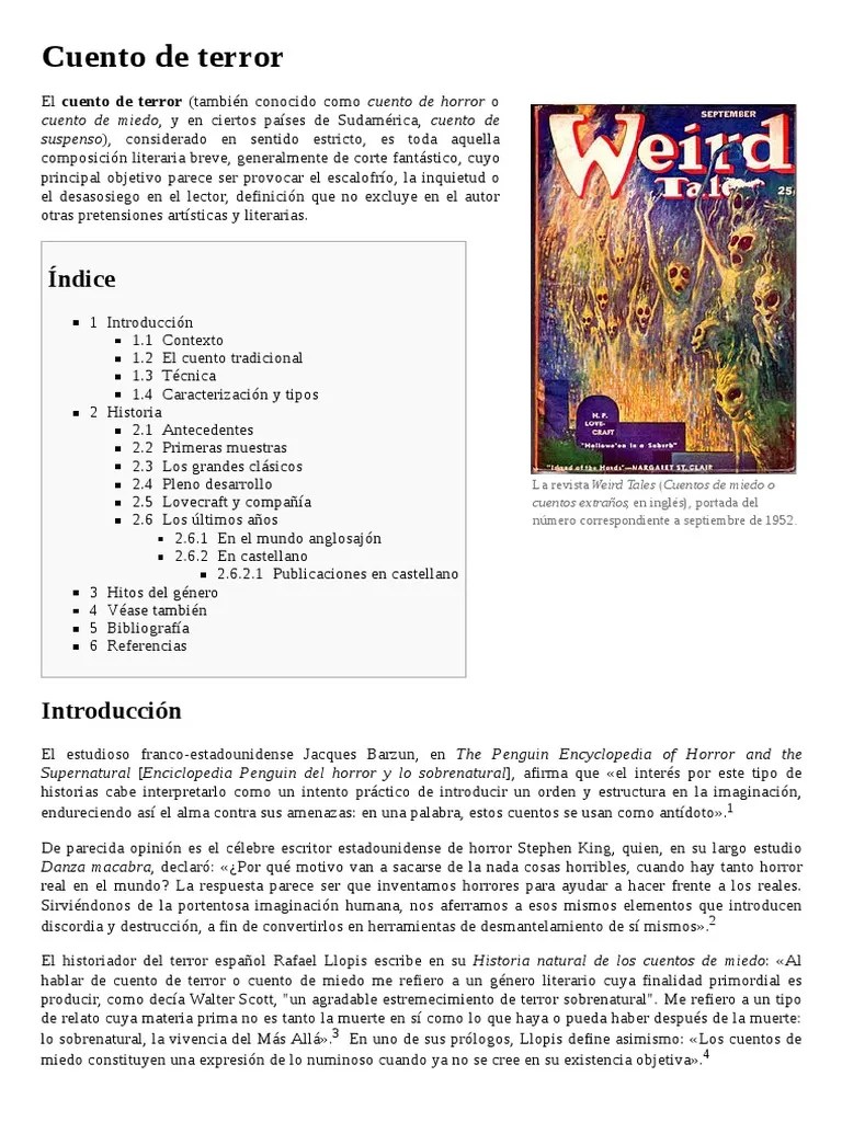 5 Cuento de Terror