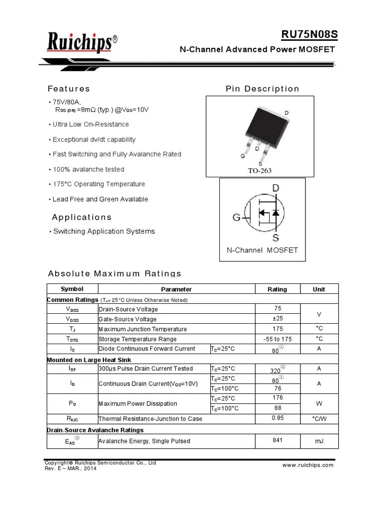 Mosfet Data Sheet PDF Mosfet Field Effect Transistor